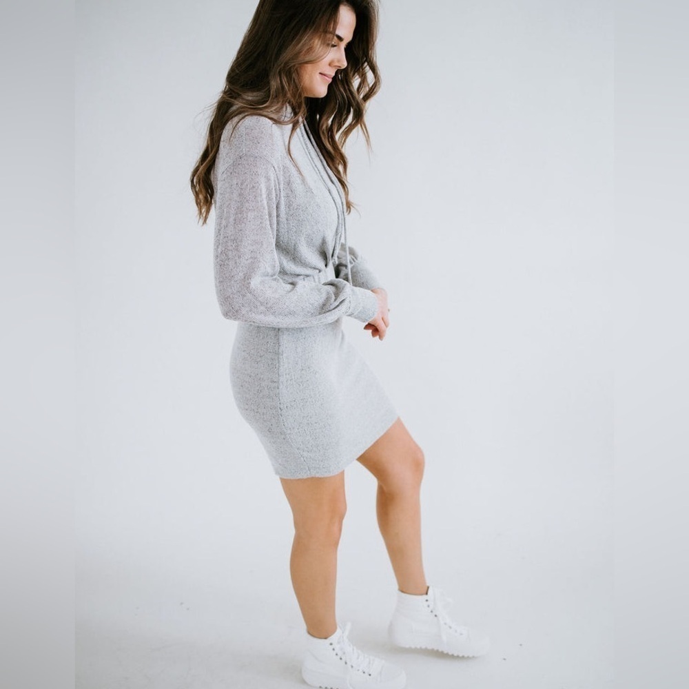 Andree By Unit Hoodie Dress Women Small Lightweight Knit Sport Casual Minimalist - Picture 6 of 14
